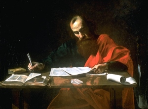 St Paul writing Epistles